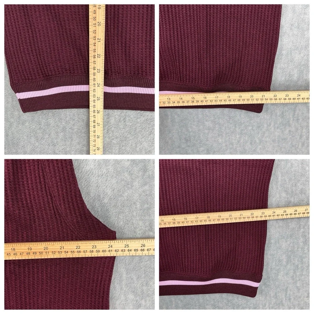 Nike Vest Women Large Burgundy‎ Sleeveless Waffle Knit Sweater M7482 Logo Preppy